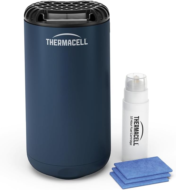 Thermacell Mini Halo Antizanzare da Esterno – Zona di Protezione 21 m², Senza DEET, Blu Navy