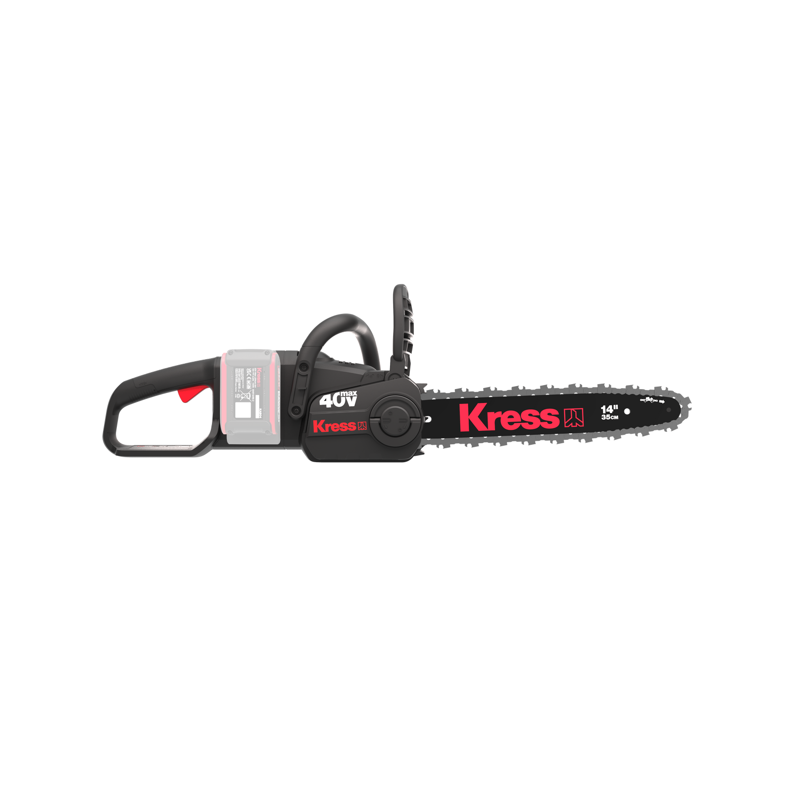 Kit Motosega Kress 40 V 35 cm senza spazzole + 2 Batterie 20V + Caricatore Doppio 20V Art. KG346