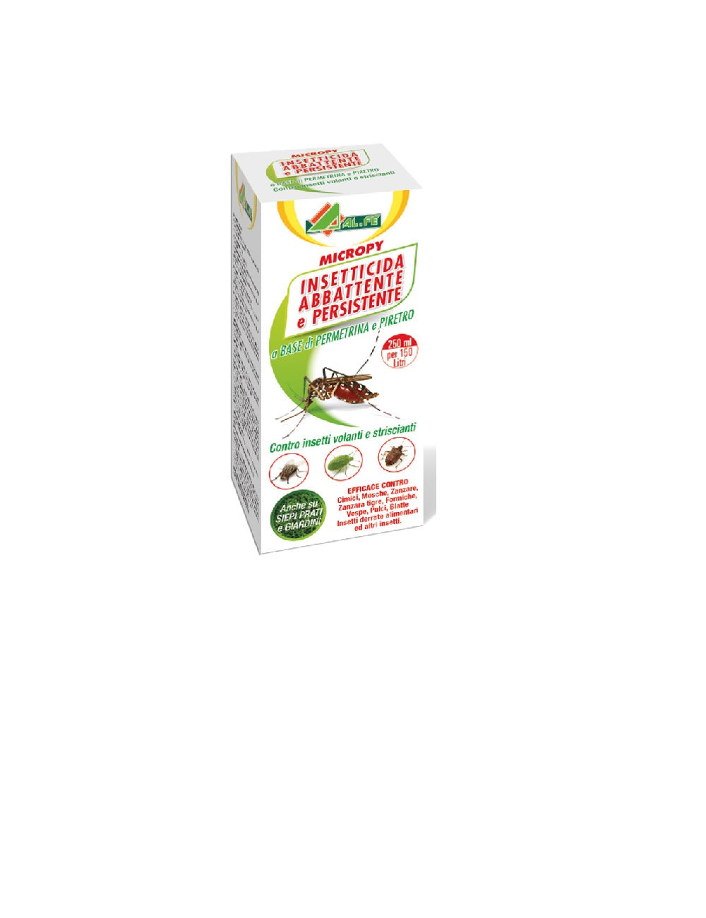 MICROPY 250 ml Insetticida ad Azione Abbattente e Persistente Contro Zanzare, Cimici e Altri Insetti Cod. 1U01MICPC14