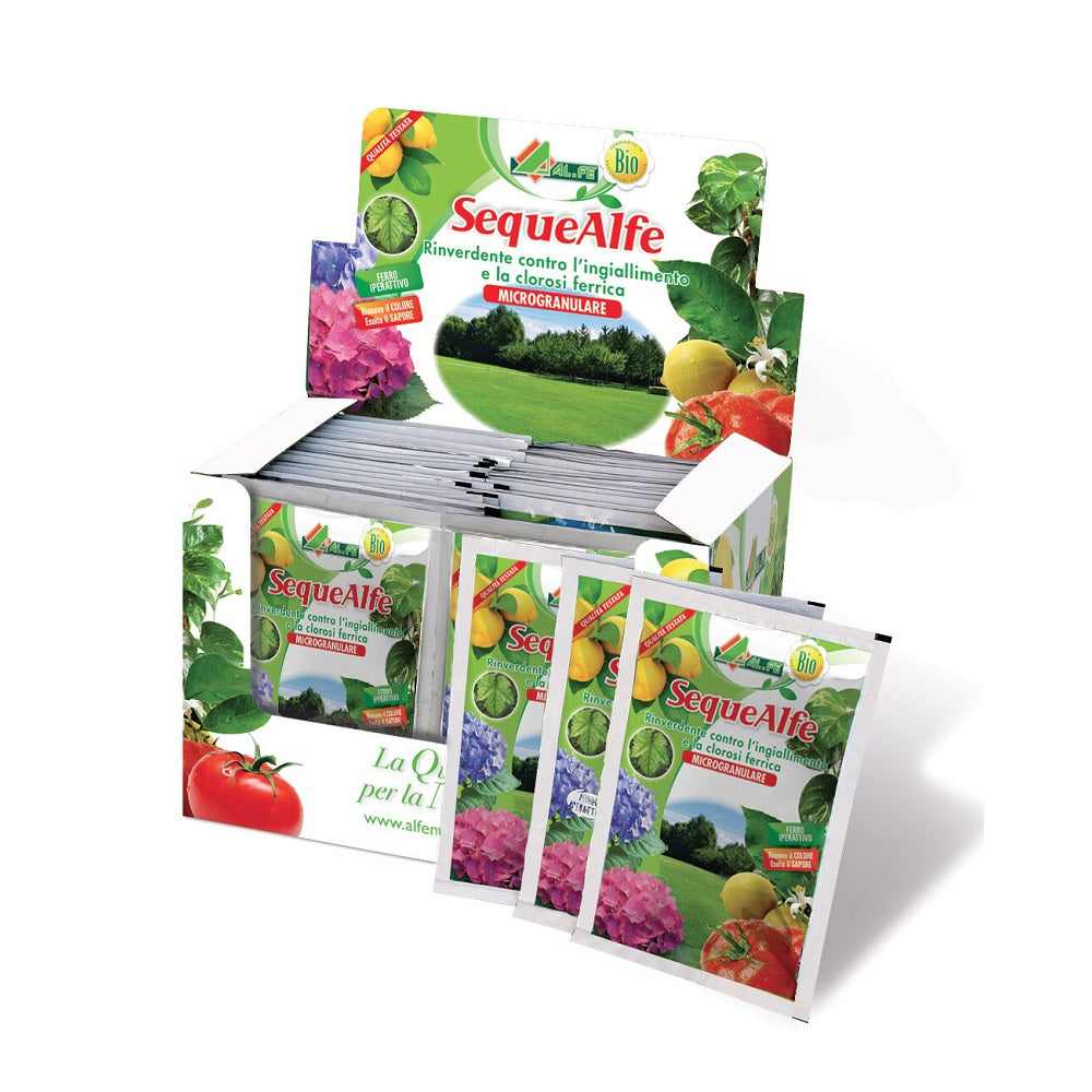 SEQUEALFE 20 g Concime CE, Chelato di ferro [o,o] EDDHA e [o,p] EDDHA) Ferro (Fe) Solubile in Acqua 6%, Ferro (Fe) Chelato con [o,o] EDDHA. 4,8% Cod. 1A02SEQAC14