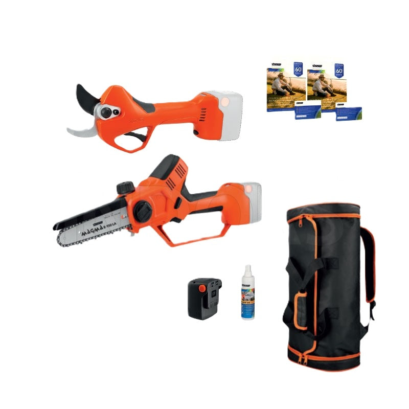 Kit Stocker 63603 Forbice Magma E-40 + Motosega Magma E-150 + Batteria 2,6Ah + OMAGGI