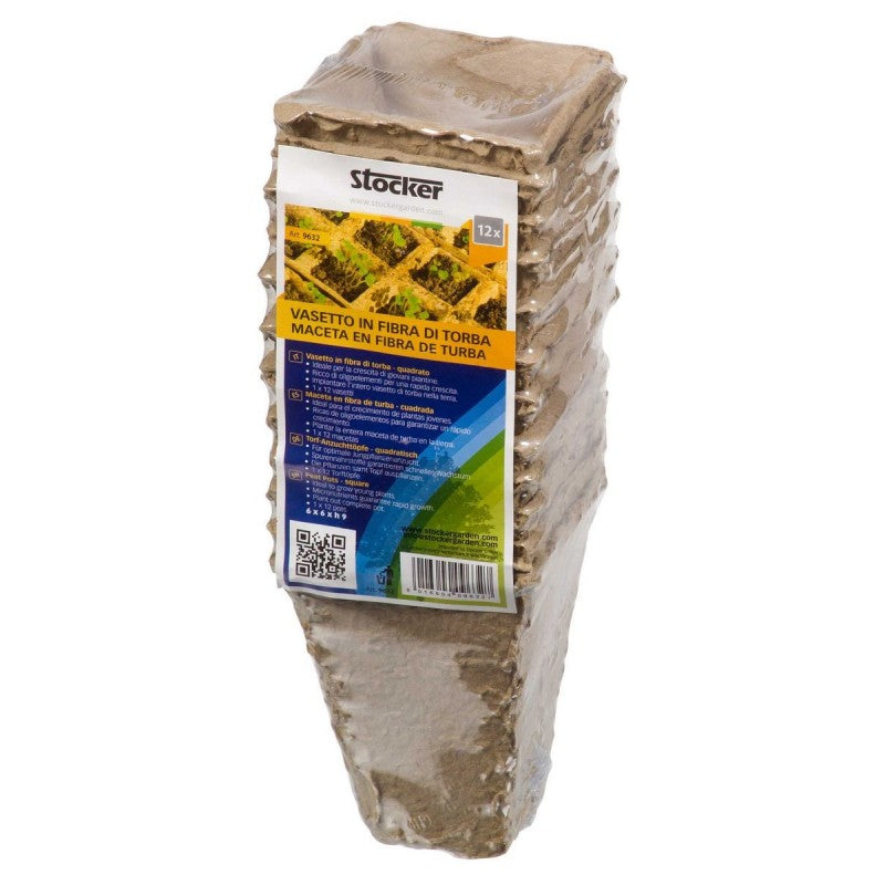 Vasetti in Fibra di Torba (Set da 12 pz) Stocker Art. 9632