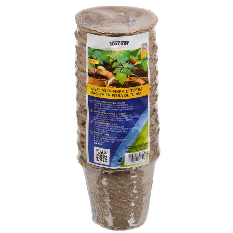 Vasetti in Fibra di Torba (Set da 12 pz) Stocker Art. 9631