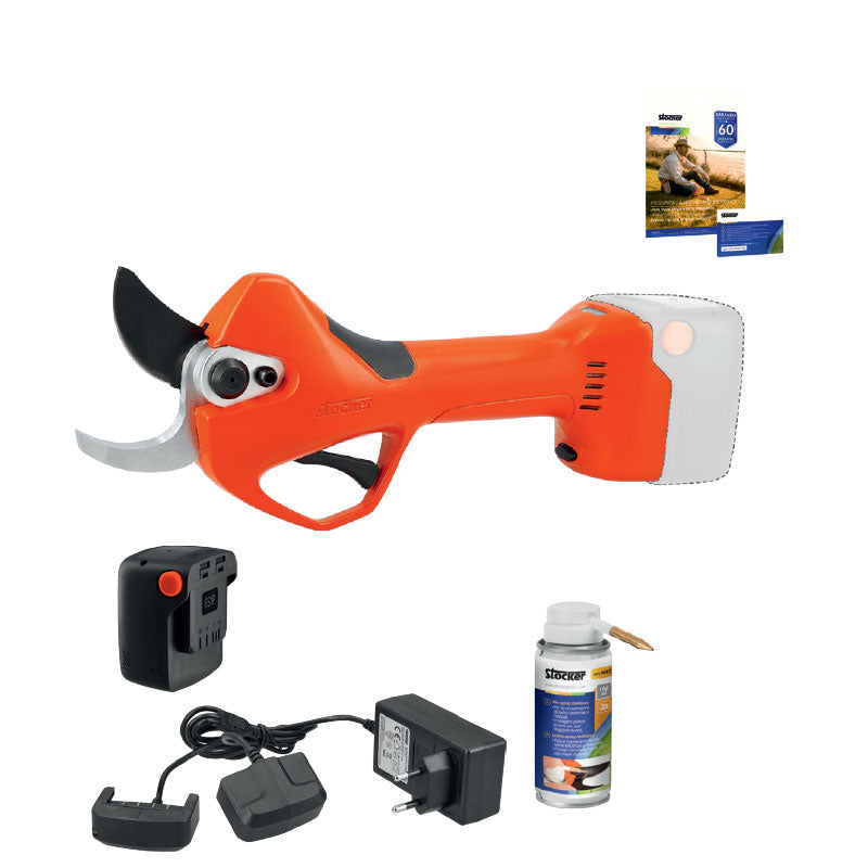 Kit Stocker Forbice Magma E-40 TP 21 V + Batteria 21 V 2,6 Ah + Caricabatteria + OMAGGI
